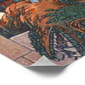 Sint George en de draak - Heinrich Lefler Poster (Hoek)