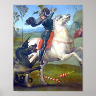 Sint-George en de draak schilderen door Raphael Poster