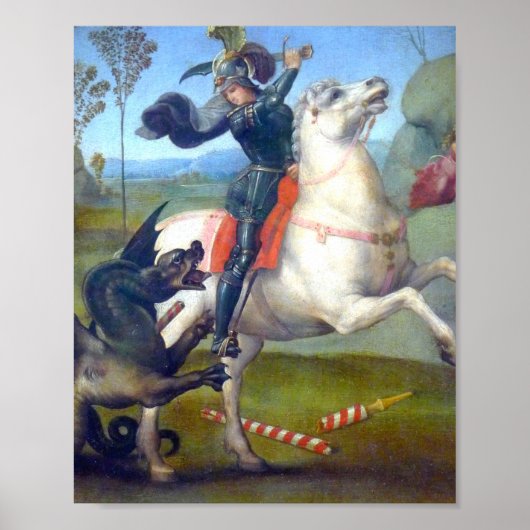 Sint-George en de draak-schilderij van Raphael Poster (Voorkant)
