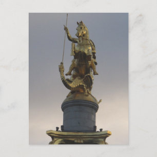 Sint-George-standbeeld op het vrijheidsplein in Tb Briefkaart