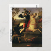 Sint-George vecht tegen de draak door Raphael Sanz Briefkaart (Voorkant / Achterkant)
