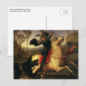 Sint-George vecht tegen de draak door Raphael Sanz Briefkaart (Voorkant / Achterkant)