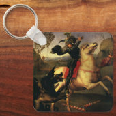 Sint-George vecht tegen de draak door Raphael Sanz Sleutelhanger (Voorkant)