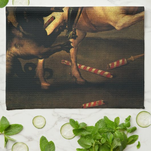 Sint-George vecht tegen de draak door Raphael Sanz Theedoek (Gevouwen)