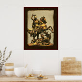 Sint George zet de Dragon Art Print af (Keuken)