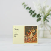 Sint George's Battle & Dragon Monogram Pearl Visitekaartje (Staand voorkant)