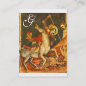 Sint George's Battle & Dragon Monogram Pearl Visitekaartje (Achterkant)