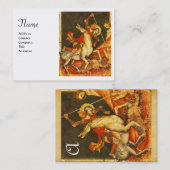 Sint George's Battle & Dragon Monogram, White Visitekaartje (Voorkant / Achterkant)