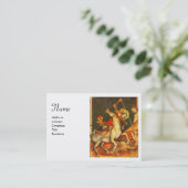 Sint George's Battle & Dragon Monogram, White Visitekaartje (Staand voorkant)