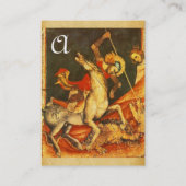Sint George's Battle & Dragon Monogram, White Visitekaartje (Achterkant)