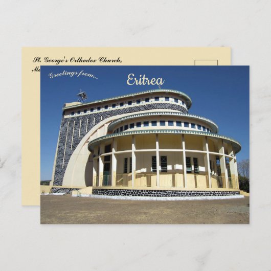 Sint-George's Orthodoxe kerk Mendefera Eritrea Briefkaart (Voorkant / Achterkant)
