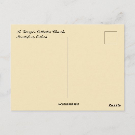 Sint-George's Orthodoxe kerk Mendefera Eritrea Briefkaart (Achterkant)
