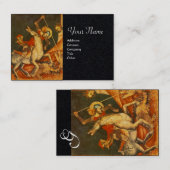 Sint-George's strijd, dragon Monogram zwart papier Visitekaartje (Voorkant / Achterkant)