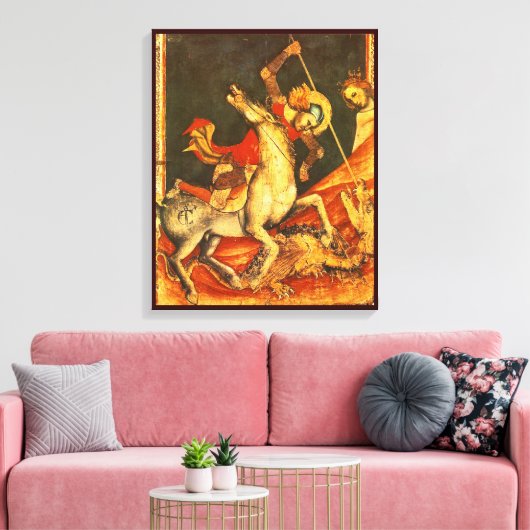 Sint-George's strijd met de draak Canvas Afdruk (Insitu (Woonkamer))