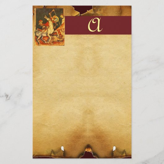 Sint-George's strijd met het Drakenmonogram Briefpapier (Voorkant)