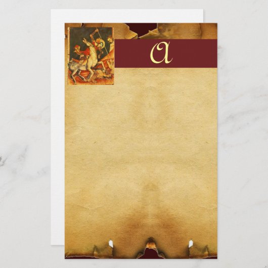Sint-George's strijd met het Drakenmonogram Briefpapier (Voorkant / Achterkant)