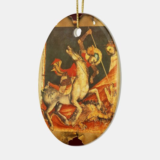 Sint-George's strijd met het Drakenmonogram Keramisch Ornament (Links)