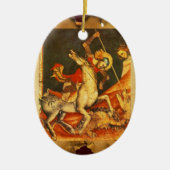 Sint-George's strijd met het Drakenmonogram Keramisch Ornament (Voorkant)
