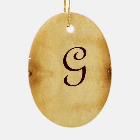 Sint-George's strijd met het Drakenmonogram Keramisch Ornament (Achterkant)