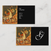 Sint-George's strijd met het Drakenmonogram Visitekaartje (Voorkant / Achterkant)