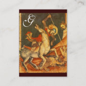 Sint-George's strijd met het Drakenmonogram Visitekaartje (Achterkant)