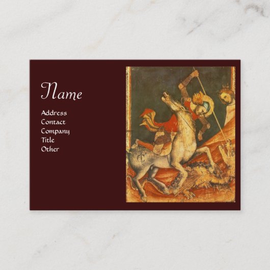 Sint-George's strijd met het Drakenmonogram Visitekaartje (Voorkant)