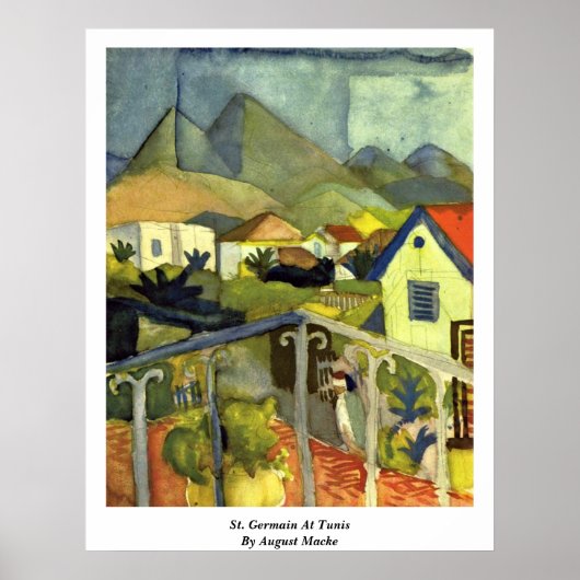 Sint-Germain in Tunis tegen augustus Macke Poster (Voorkant)