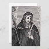 Sint Gertrude de Grote Duitse Benedictijner mystic Bedankkaart (Voorkant / Achterkant)
