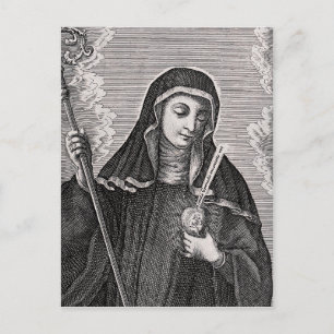 Sint Gertrude de Grote Duitse Benedictijner mystic Briefkaart