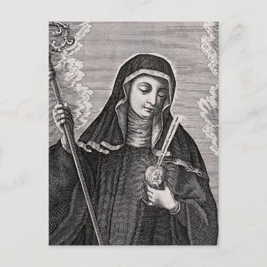 Sint Gertrude de Grote Duitse Benedictijner mystic Briefkaart (Voorkant)
