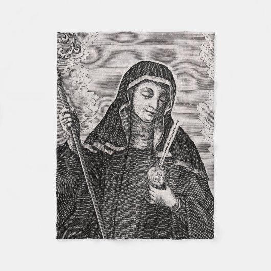 Sint Gertrude de Grote Duitse Benedictijner mystic Fleece Deken (Voorkant)