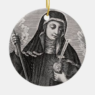 Sint Gertrude de Grote Duitse Benedictijner mystic Keramisch Ornament