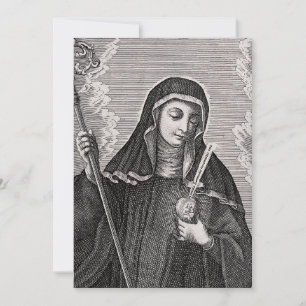 Sint Gertrude de Grote Duitse benedictijnse mystic Bedankkaart