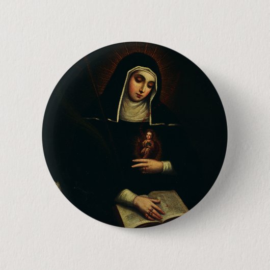 Sint Gertrude de Grote Duitse benedictines Ronde Button 5,7 Cm (Voorkant)
