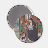 Sint Gertrude van Helfta door Simon Bening Magneet (Voorkant / Achterkant)