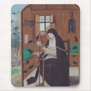 Sint Gertrude van Helfta door Simon Bening Muismat