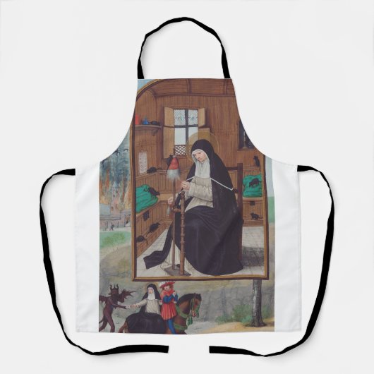 Sint Gertrude van Helfta door Simon Bening Schort (Voorkant)