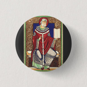 Sint Gregorius de Grote Kerkleraar Ronde Button 3,2 Cm
