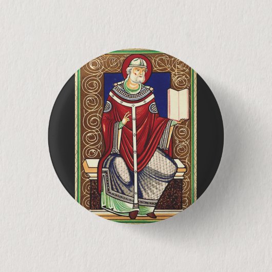 Sint Gregorius de Grote Kerkleraar Ronde Button 3,2 Cm (Voorkant)