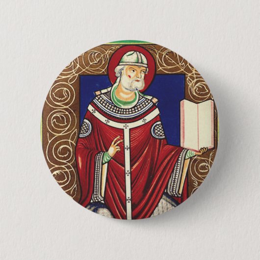 Sint Gregorius de Grote Kerkleraar Ronde Button 5,7 Cm (Voorkant)
