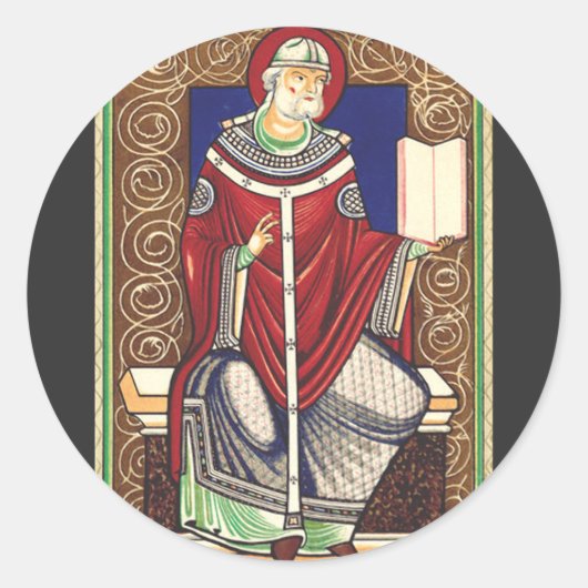Sint Gregorius de Grote Kerkleraar Ronde Sticker (Voorkant)