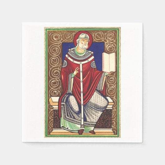 Sint Gregorius de Grote Kerkleraar Servet (Voorkant)