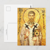 Sint-Gregorius van Nyssa Orthodox Icoon Briefkaart (Voorkant / Achterkant)