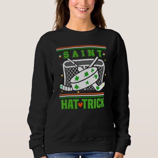 Sint Hattrick, grappige hockey St. Patrick's Day Trui (Voorkant)