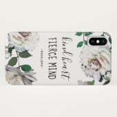 Sint Heart Fierce Mind Waterverf Floral and Name Case-Mate iPhone Case (Achterkant (horizontaal))