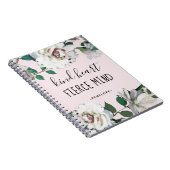 Sint Heart Fierce Mind Waterverf Floral and Name Notitieboek (Rechterzijde)