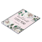 Sint Heart Fierce Mind Waterverf Floral and Name Notitieboek (Linkerzijde)
