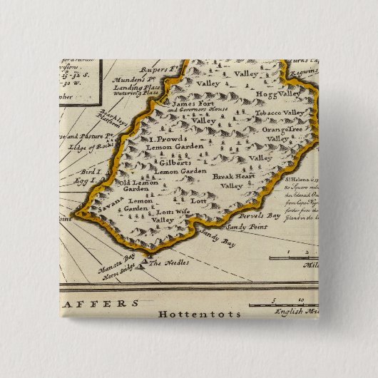 Sint-Helena-baai van Agoa de Saldanha Vierkante Button 5,1 Cm (Voorkant)