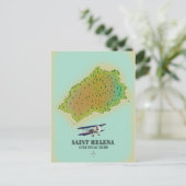 Sint Helena British Overseas Territory Map Briefkaart (Staand voorkant)