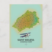 Sint Helena British Overseas Territory Map Briefkaart (Voorkant)